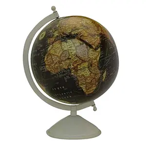 12.5" Desktop Black Rotating Globe Earth World Geography Table Decor Gift - Perfect for Home, Office & Classroom By Globes Hub