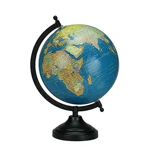 12.5" Desktop Globe Rotating Navy Blue Color Globe Table Decor Ocean Geographical Earth - Perfect for Home, Office & Classroom By Globes Hub