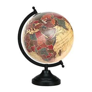 13" Decorative Rotating Globe Beige Ocean World Geography Earth Home Decor - Perfect for Home, Office & Classroom By Globes Hub