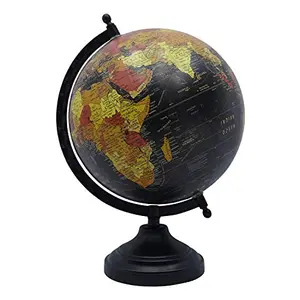 12.5" Desktop Rotating Globe World Geography Earth Table Decor Black Ocean - Perfect for Home, Office & Classroom By Globes Hub