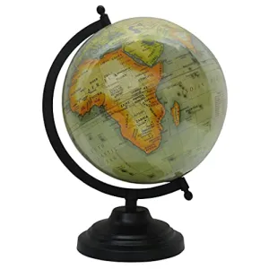 11.8" Beige Unique Antiique Look Decorative Ocean World Earth Desktop Table Decor Globe Big Rotating Geography By Globes Hub-Perfect for Home, Office & Classroom