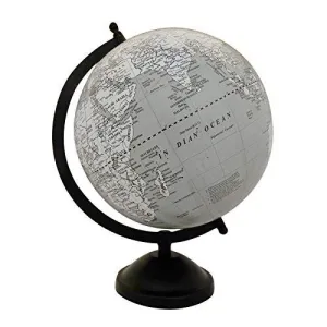 11.2" Unique Antiique Look Desktop Rotating Globe Table DÃÆÃcor World Earth Gray Ocean Geography By Globes Hub-Perfect for Home, Office & Classroom