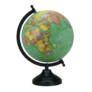 13.5" Green Rotating Globe Table Decor Ocean Geographical Earth Desktop Home By Globes Hub-Perfect for Home, Office & Classroom