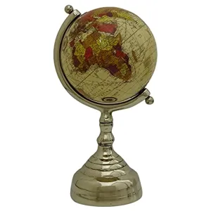 8.2" Beige Unique Antiique Look Decorative Rotating Globe World Geography Beige Ocean Earth 8.2 Inche Home Decor By Globes Hub-Perfect for Home, Office & Classroom