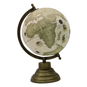 12.7" Rotating Desktop Earth White Ocean Globe World Geography Table Decor By Globes Hub-Perfect for Home, Office & Classroom