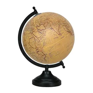 8" Globe Beige Decorative Ocean Rotating World Geography Earth Home Decor - Perfect for Home, Office & Classroom By Globes Hub