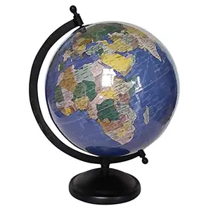 8" Unique Antiique Look Laminated Navy Blue Ocean World Globe By Globes Hub - Perfect for Home, Office & Classroom