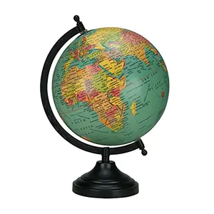 12.5" Rotating Desktop Globe Teal Green Color Globe Table Decor Ocean Geographical Earth - Perfect for Home, Office & Classroom By Globes Hub