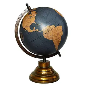 13" Desktop Rotating Globe World Gray Ocean Earth Geography Table Decor - Perfect for Home, Office & Classroom By Globes Hub