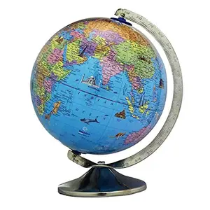 10.5" Desktop Rotating Globe World Geography Earth Blue Ocean Table Decor - Perfect for Home, Office & Classroom By Globes Hub