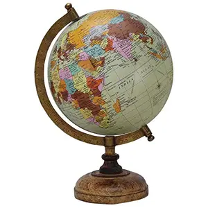 12.5" Decorative multicolour Desktop Rotating Globe Black Ocean World Earth Office Table Decor By Globes Hub-Perfect for Home, Office & Classroom