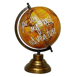 13" Desktop Rotating Globe Earth Geography World Yellow Ocean Table Decor - Perfect for Home, Office & Classroom By Globes Hub