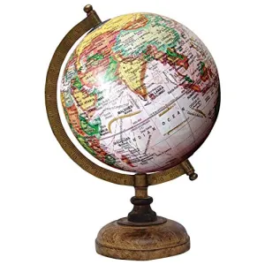 13" Decorative Ocean World Globe Rotating Geography Earth Home Table Decor By Globes Hub-Perfect for Home, Office & Classroom