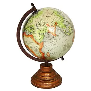 13" Desktop Rotating Globe World Earth Geography Silver Ocean Table Decor - Perfect for Home, Office & Classroom By Globes Hub