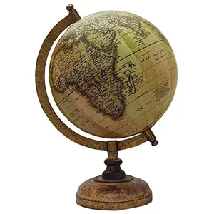 12.7" Desktop Rotating Globe World Geography Beige Ocean Earth Table Decor - Perfect for Home, Office & Classroom By Globes Hub