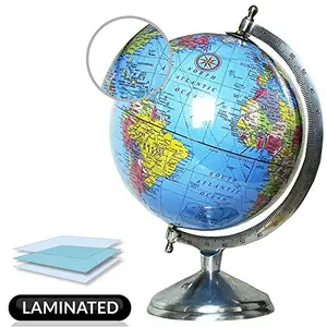 8" Unique Antiique Look Educational Laminated Hand Made World Globe - Perfect for Home, Office & Classroom By Globes Hub