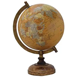 13.5" Decorative metic color Desktop Rotating Globe Black Ocean World Earth Office Table Decor By Globes Hub-Perfect for Home, Office & Classroom