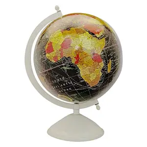 12.5" Rotating Desktop Globe World Earth Black Ocean Geography Table Decor - Perfect for Home, Office & Classroom By Globes Hub