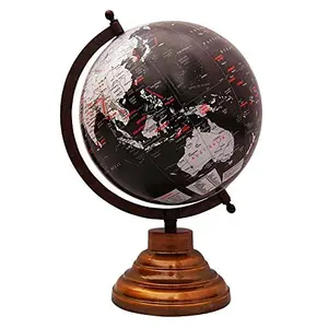 12.7" Desktop Rotating Globe World Earth Geography Table Decor Black Ocean - Perfect for Home, Office & Classroom By Globes Hub