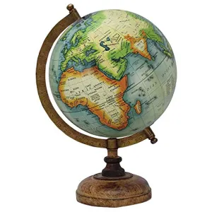 12.5" Decorative multicolor Desktop Rotating Globe Black Ocean World Earth Office Table Decor By Globes Hub-Perfect for Home, Office & Classroom