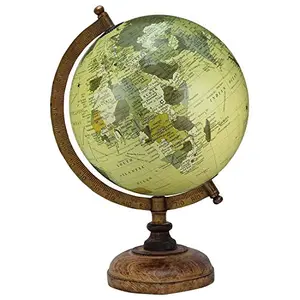 12.5" Rotating Globe Table Decor Beige Ocean Geographical Earth Desktop Home By Globes Hub-Perfect for Home, Office & Classroom