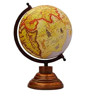 13" Desktop Rotating Globe World Beige Ocean Earth Geography Table Decor - Perfect for Home, Office & Classroom By Globes Hub