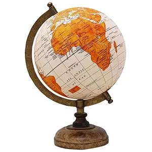12.7" Desktop Rotating Globe World White Ocean Earth Geography Table Decor - Perfect for Home, Office & Classroom By Globes Hub