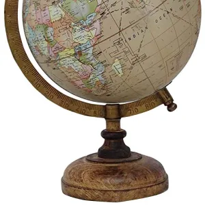 12.5" Miniature light brown Dollhouse Globe World Earth Green Ocean Car Office Table Decor By Globes Hub-Perfect for Home, Office & Classroom