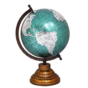 8" Unique Decorative Antiique Look Geographic Educational Globe with Stand - Perfect for Home, Office & Classroom By Globes Hub