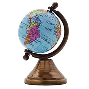 3.5" Dollhouse Miniature Globe World Earth Globes Gift Car Dashboard Table Decor by By Globes Hub-Perfect for Home, Office & Classroom