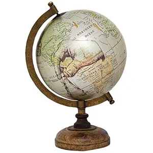 13" Desktop Rotating Globe Earth Geography World Silver Ocean Table Decor - Perfect for Home, Office & Classroom By Globes Hub