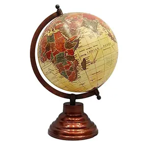 13" Decorative Rotating Globe Beige Ocean World Geography Earth Home Decor - Perfect for Home, Office & Classroom By Globes Hub