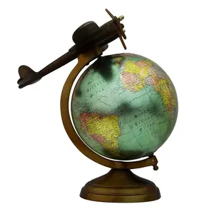 8" Unique Decorative multicolor Antiique Look Geographic Educational Globe with Stand - Perfect for Home, Office & Classroom By Globes Hub