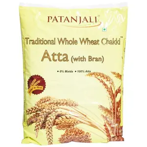 Patanjali Traditional Whole Wheat Chakki Atta with Bran -5 kg