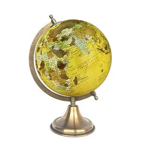 8" Surahi Designer New Beige Educational, Antique Globe with Brass Antique Arc and Base , World Globe , Home Decor , Office Decor , Gift Item By Globes Hub