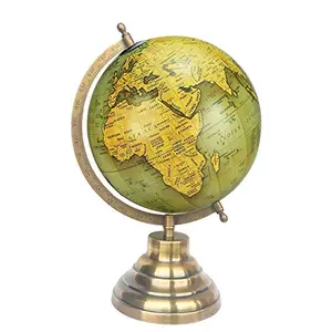 8" Olive Green Gold Educational, Antique Globe with Brass Antique Arc and Base , World Globe , Home Decor , Office Decor , Gift Item By Globes Hub