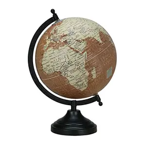 8" Wood Finish Educational, Antique Globe with Black Matt Arc and Base , World Globe , Home Decor , Office Decor , Gift Item By Globes Hub