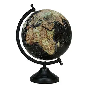 8" Black Multi Peach Educational, Antique Globe with Black Matt Arc and Base , World Globe , Home Decor , Office Decor , Gift Item By Globes Hub