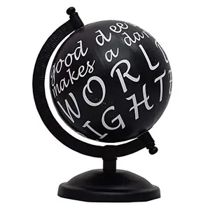 8" Unique Antiique Look black Geographic Educational Globe with Stand - Perfect for Home, Office & Classroom By Globes Hub