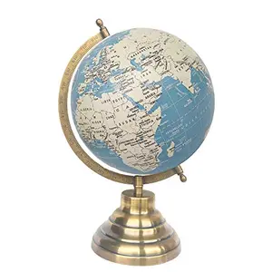 8" Blue Cream Educational, Antique Globe with Brass Antique Arc and Base , World Globe , Home Decor , Office Decor , Gift Item By Globes Hub