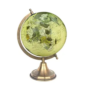 8" Surahi Designer Old Beige Educational, Antique Globe with Brass Antique Arc and Base , World Globe , Home Decor , Office Decor , Gift Item By Globes Hub