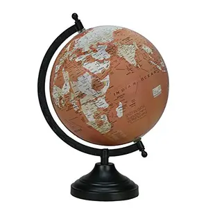 8" Rustic Orange Educational, Antique Globe with Black Matt Arc and Base , World Globe , Home Decor , Office Decor , Gift Item By Globes Hub