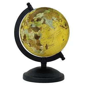 5" Unbreakable Unique Antiique Look Metal ARC and Base New Beige Political Globe -- Perfect for Home, Office & Classroom By Globes Hub