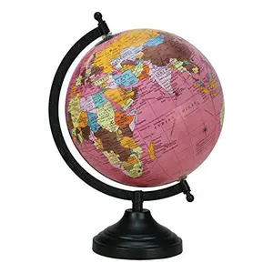 8" Pink Educational, Antique Globe with Black Matt Arc and Base , World Globe , Home Decor , Office Decor , Gift Item By Globes Hub
