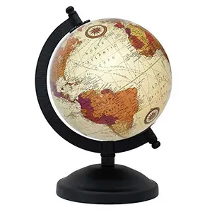5" Unbreakable Unique Antiique Look Metal ARC and Base Cream Multicolour Purple Political Globe -- Perfect for Home, Office & Classroom By Globes Hub