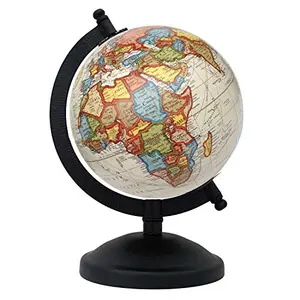 5" Unbreakable Unique Antiique Look Metal ARC and Base Cream Multicolour New Political Globe -- Perfect for Home, Office & Classroom By Globes Hub