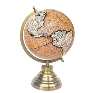 8" Peach Cream Educational, Antique Globe with Brass Antique Arc and Base , World Globe , Home Decor , Office Decor , Gift Item By Globes Hub