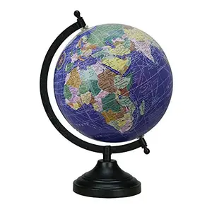 8" Navy Blue Educational, Antique Globe with Black Matt Arc and Base , World Globe , Home Decor , Office Decor , Gift Item By Globes Hub