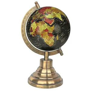 5" Black Red Multicolour Educational, Antique Globe with Brass Antique Arc and Base , World Globe , Home Decor , Office Decor , Gift Item By Globes Hub