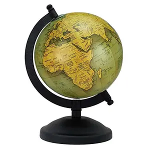 5" Unbreakable Unique Antiique Look Metal ARC and Base Olive Green Gold Political Globe - Perfect for Home, Office & Classroom By Globes Hub